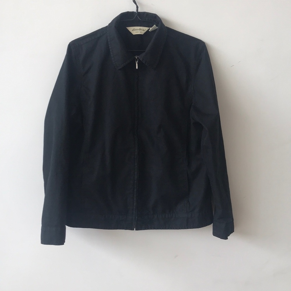 EUC Eddie Bauer black cotton zip up jacket. unisex